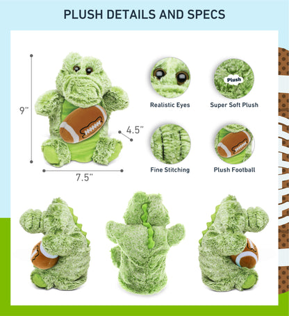 SUPER SOFT PLUSH HAND PUPPET - ALLIGATOR WITH FOOTBALL PLUSH