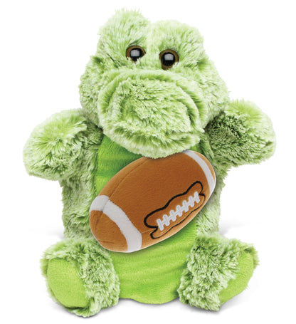 SUPER SOFT PLUSH HAND PUPPET - ALLIGATOR WITH FOOTBALL PLUSH