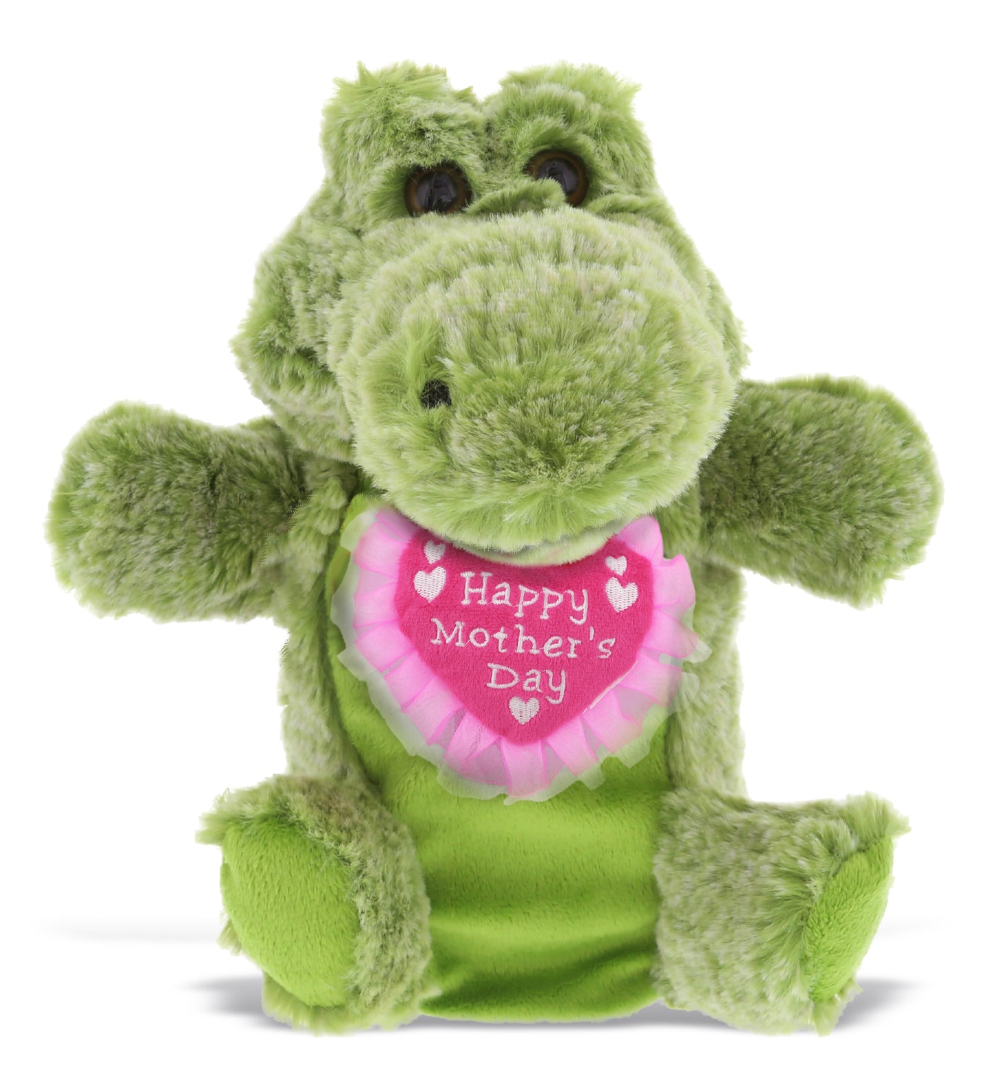 PLUSH MOTHERS DAY HEART - SUPER SOFT PLUSH HAND PUPPET - ALLIGATOR