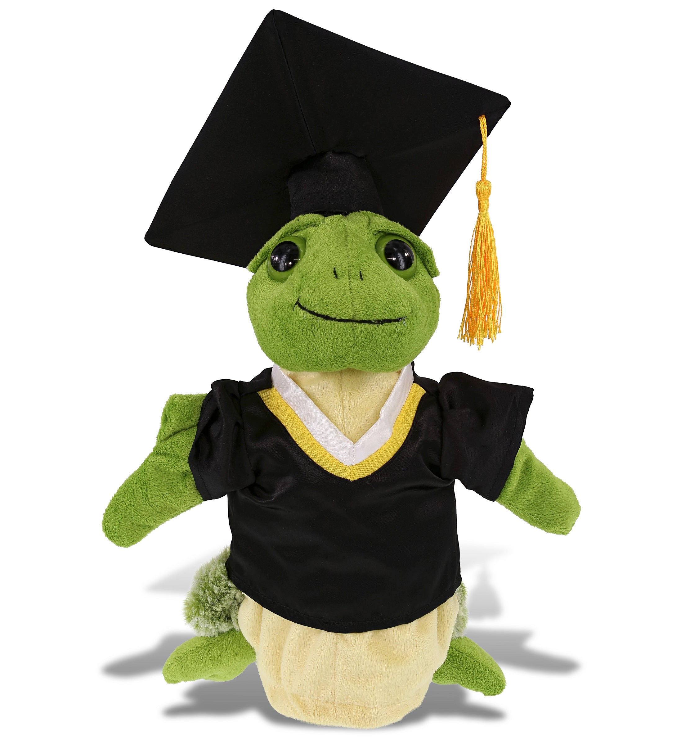 DolliBu Sea Turtle Graduation Plush Toy with Gown and Cap with Tassel - 10 Inch