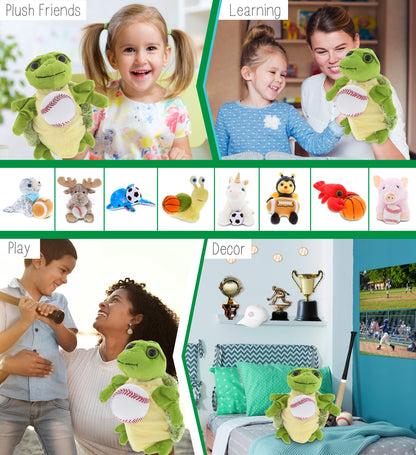 SUPER SOFT PLUSH HAND PUPPET - SEA TURTLE WITH BASEBALL PLUSH
