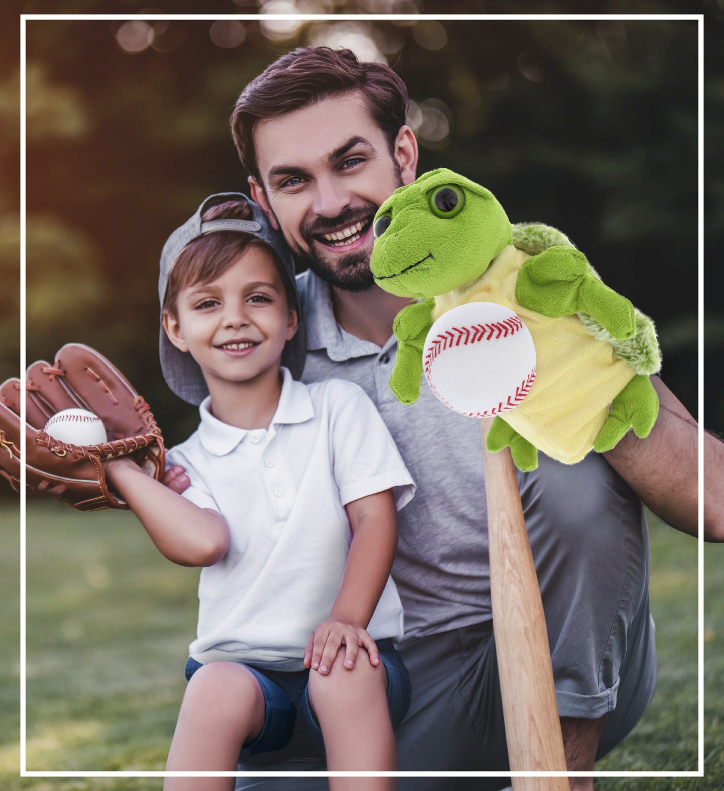 SUPER SOFT PLUSH HAND PUPPET - SEA TURTLE WITH BASEBALL PLUSH