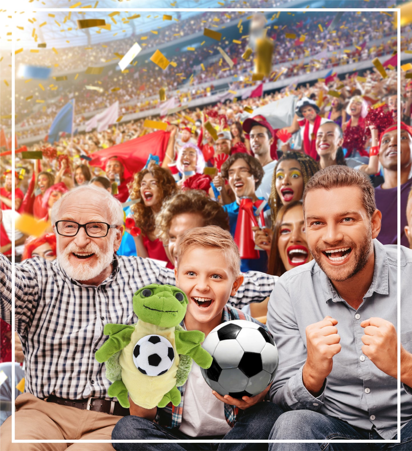 SUPER SOFT PLUSH HAND PUPPET - SEA TURTLE WITH SOCCER PLUSH