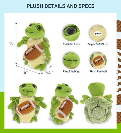 SUPER SOFT PLUSH HAND PUPPET - SEA TURTLE WITH FOOTBALL PLUSH