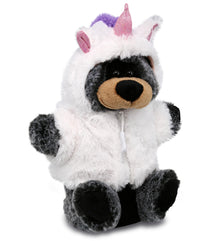 PLUSH UNICORN - SUPER SOFT PLUSH HAND PUPPET - BLACK BEAR