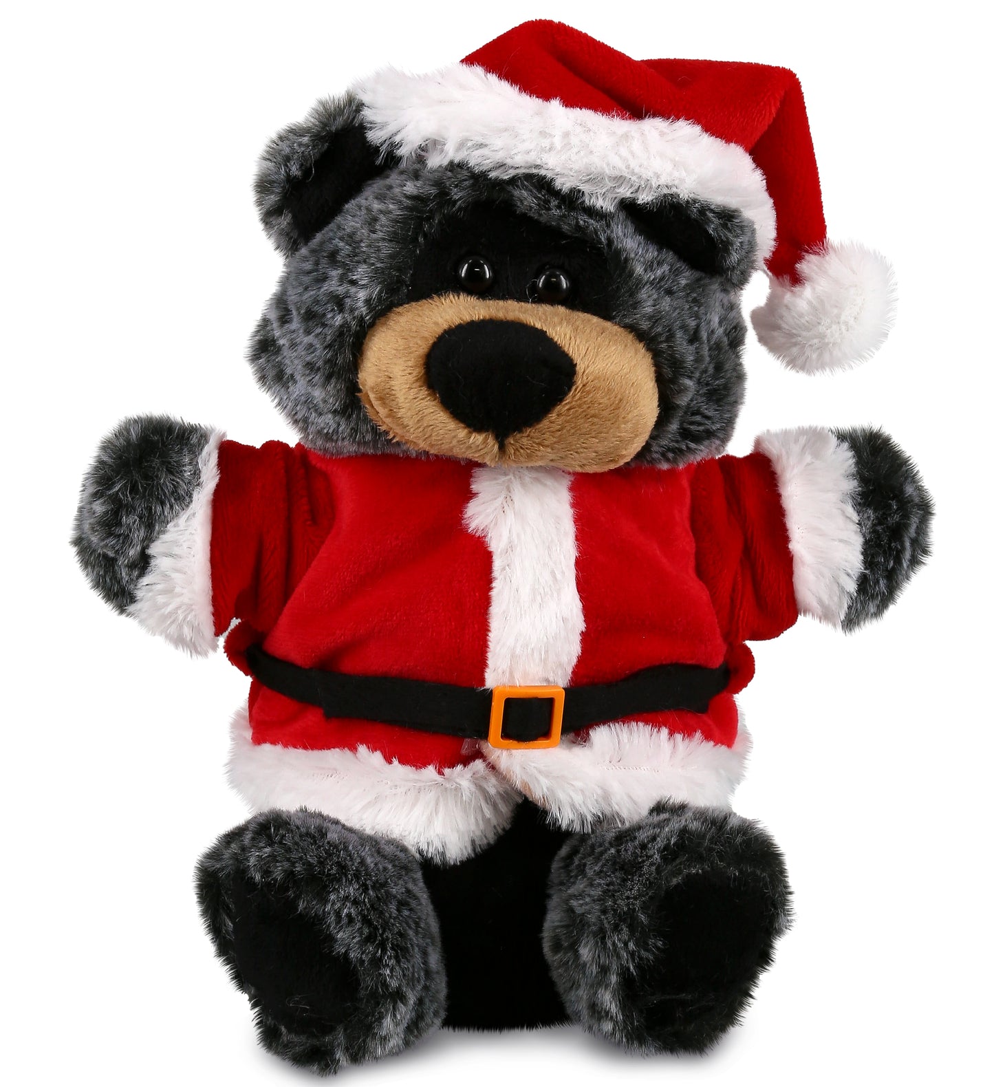 PLUSH SANTA - SUPER SOFT PLUSH HAND PUPPET - BLACK BEAR