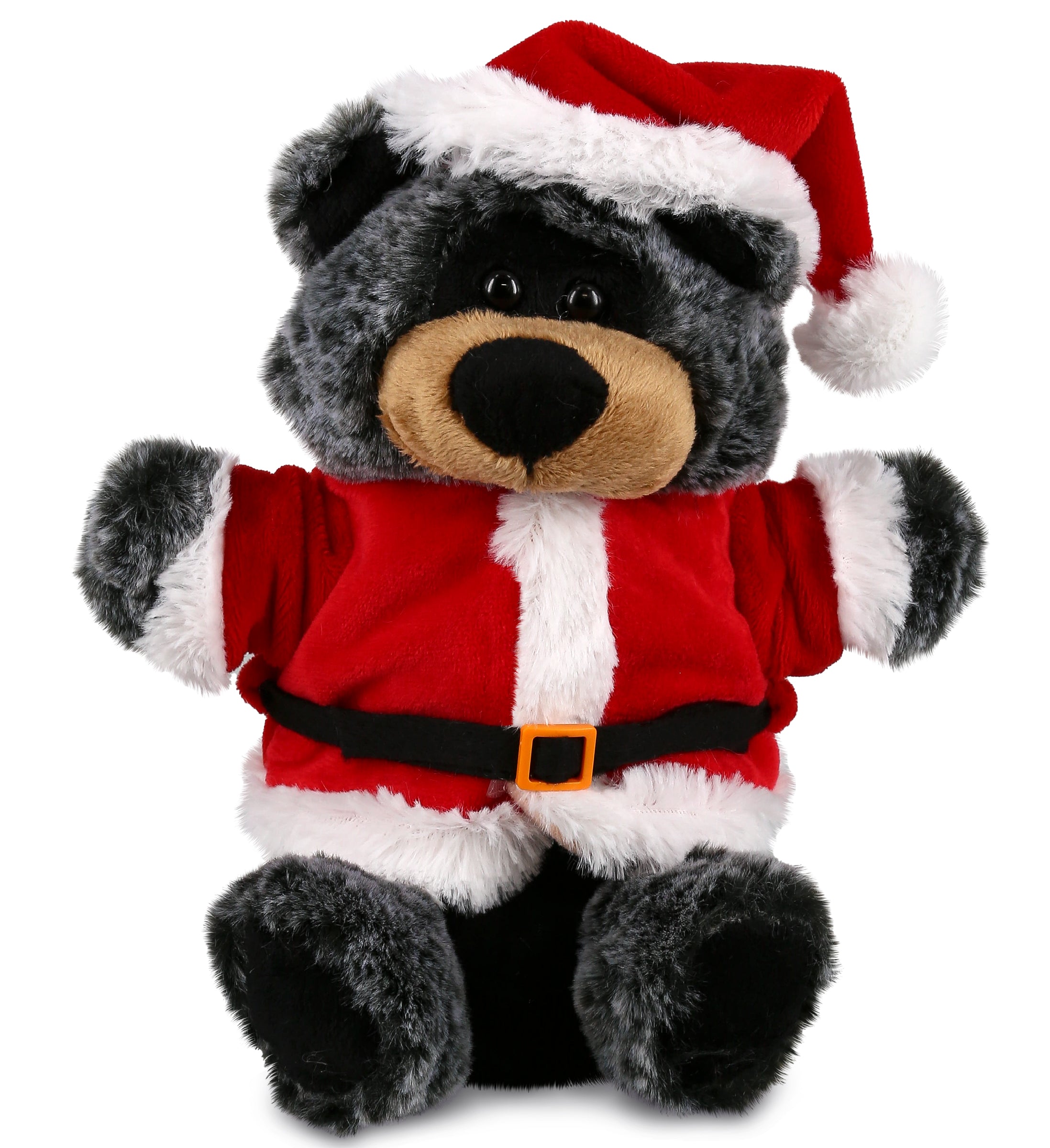 PLUSH SANTA - SUPER SOFT PLUSH HAND PUPPET - BLACK BEAR