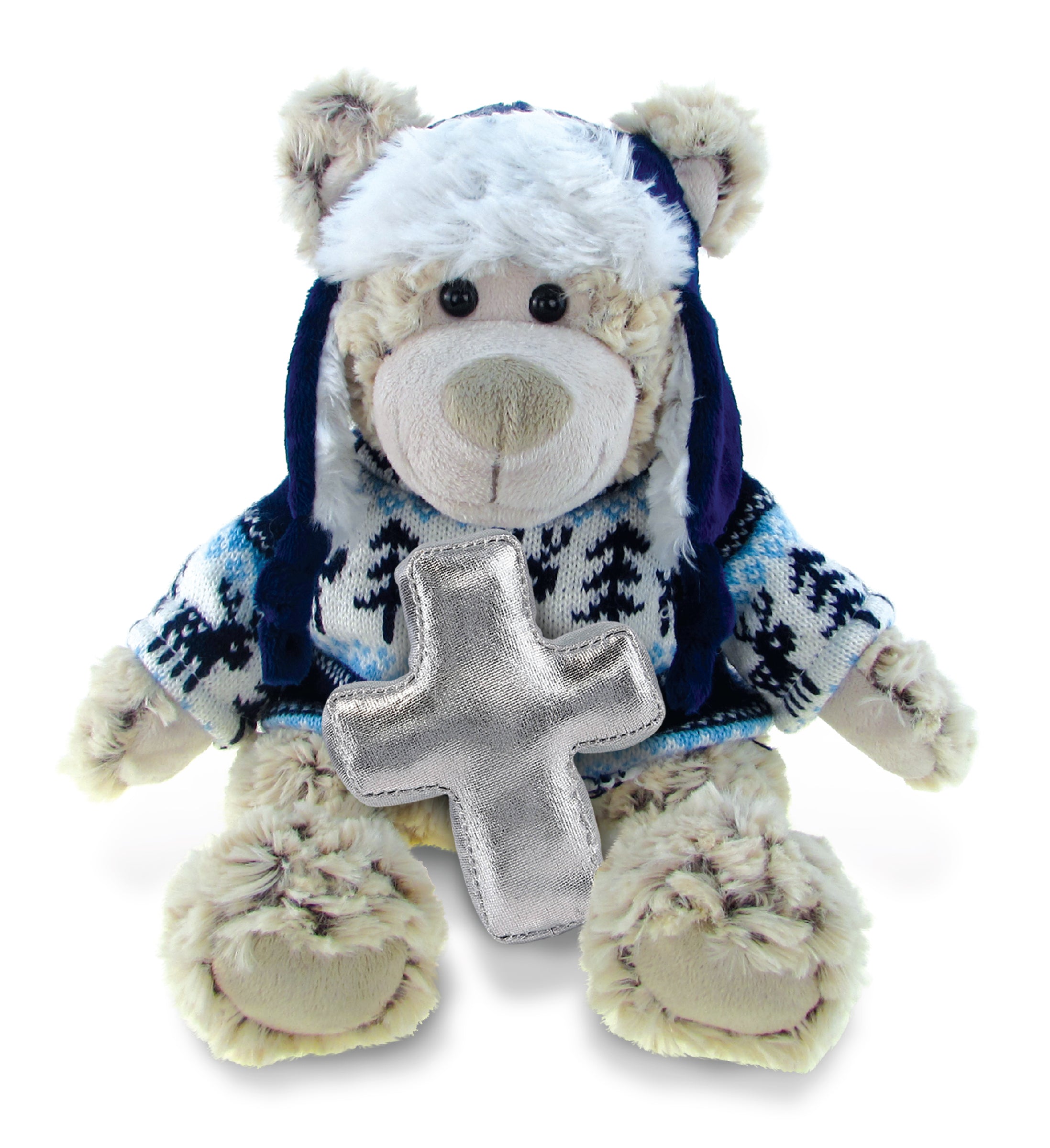 PLUSH CROSS - SUPER SOFT PLUSH WITH CLOTHES - POLAR BEAR