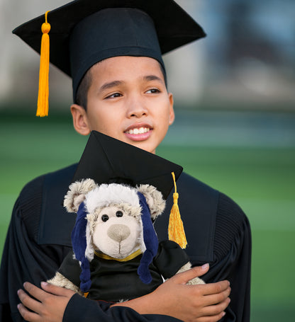 DolliBu Polar Bear Graduation Plush with Gown and Cap with Tassel - 10 Inches