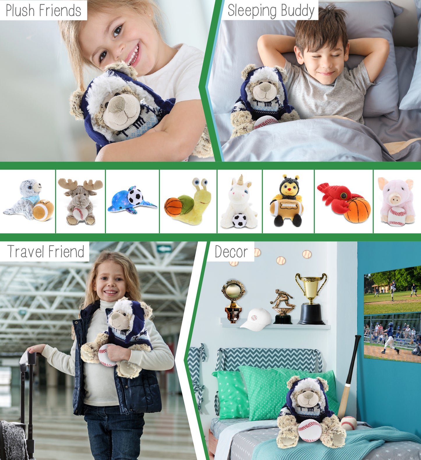 SUPER SOFT PLUSH WITH CLOTHES - POLAR BEAR WITH BASEBALL PLUSH