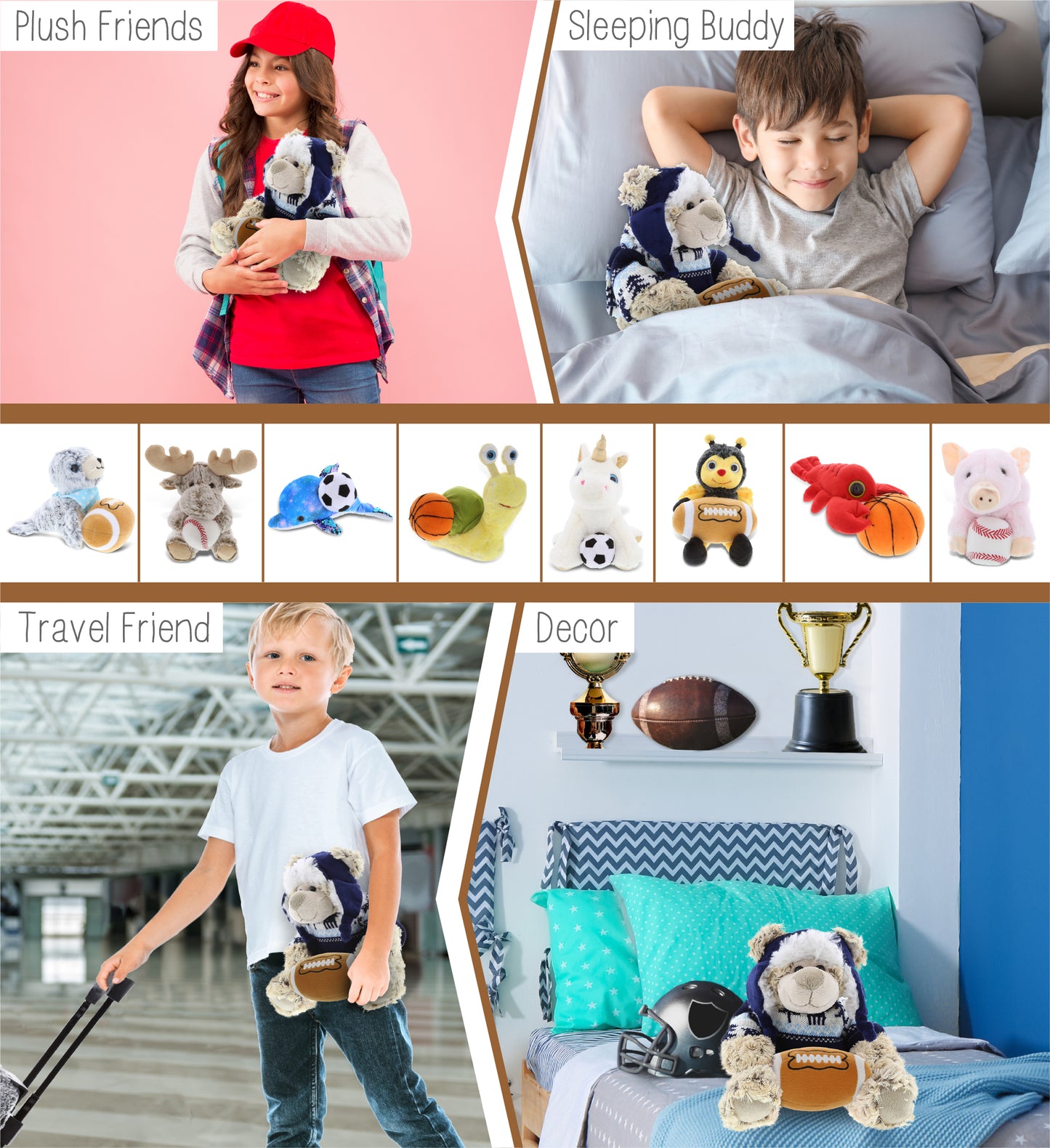 SUPER SOFT PLUSH WITH CLOTHES - POLAR BEAR WITH FOOTBALL PLUSH