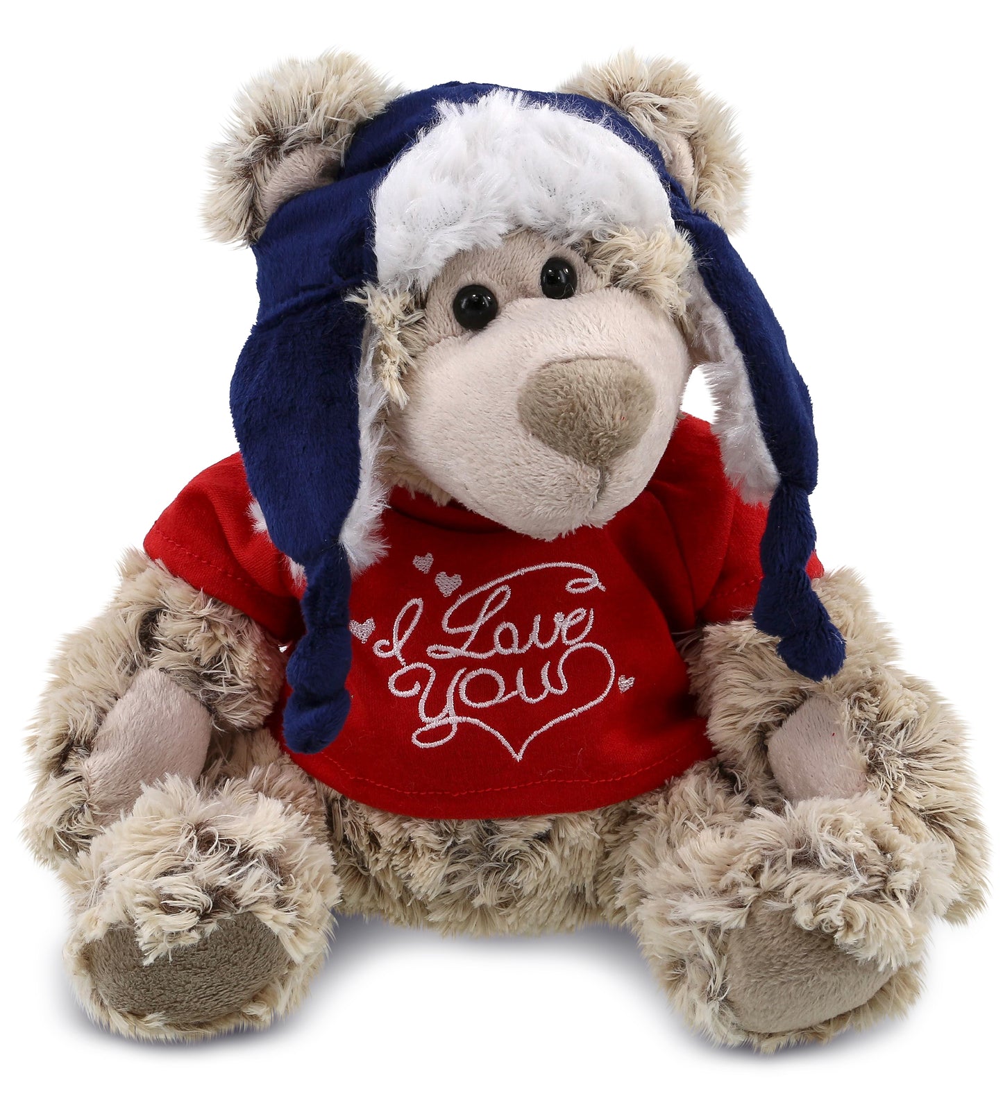 PLUSH I LOVE YOU RED SHIRT- SUPER SOFT PLUSH WITH CLOTHES - POLAR BEAR