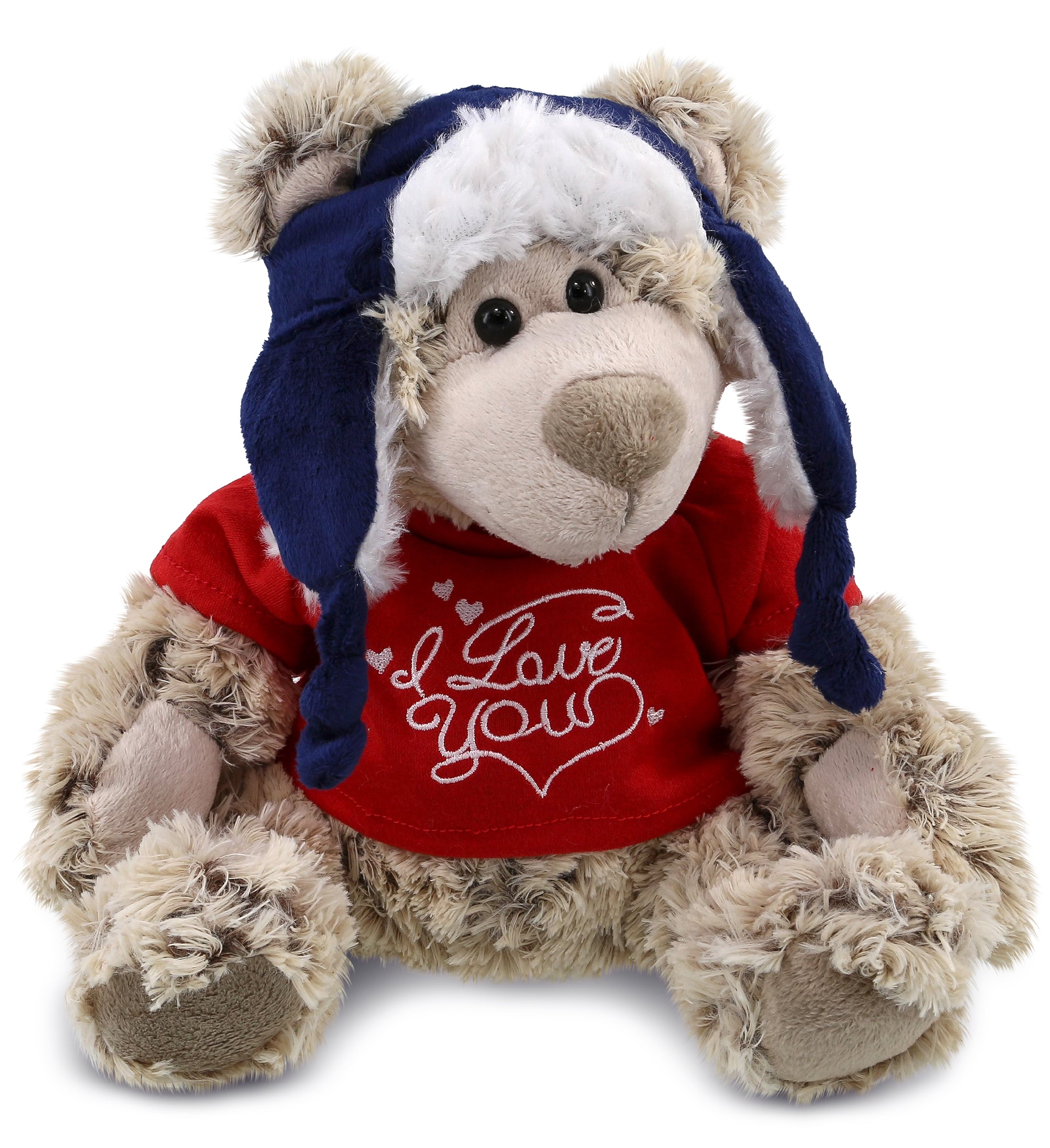 PLUSH I LOVE YOU RED SHIRT- SUPER SOFT PLUSH WITH CLOTHES - POLAR BEAR