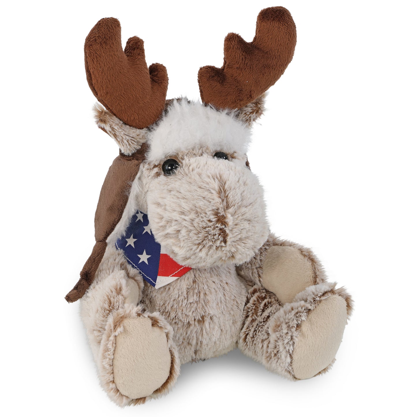SUPER SOFT PLUSH WITH CLOTHES - MOOSE WITH USA BANDANA