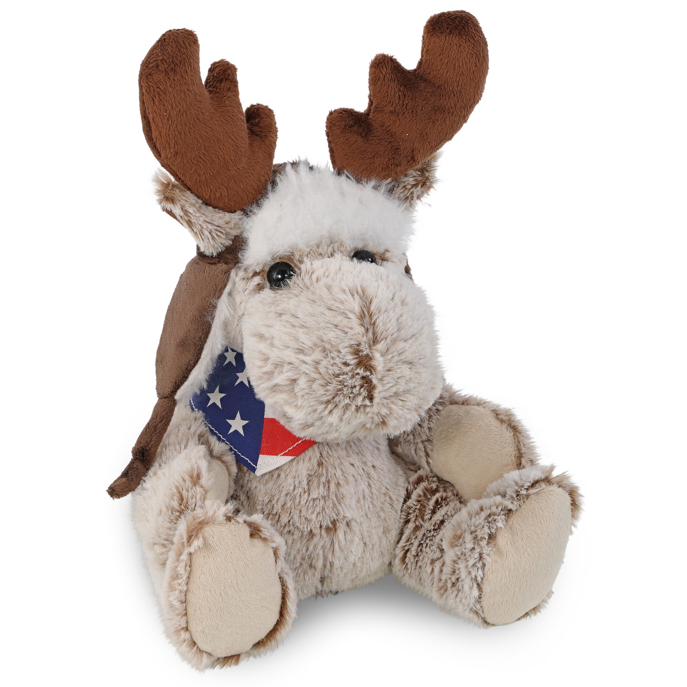 SUPER SOFT PLUSH WITH CLOTHES - MOOSE WITH USA BANDANA