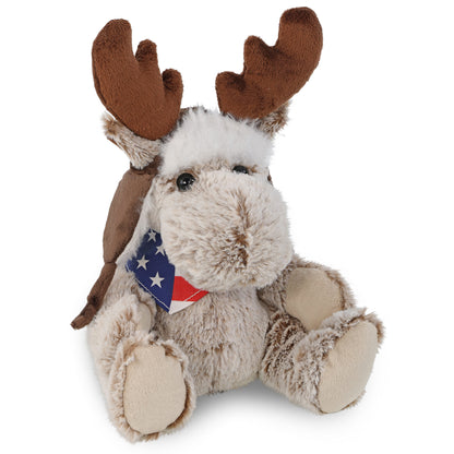 SUPER SOFT PLUSH WITH CLOTHES - MOOSE WITH USA BANDANA