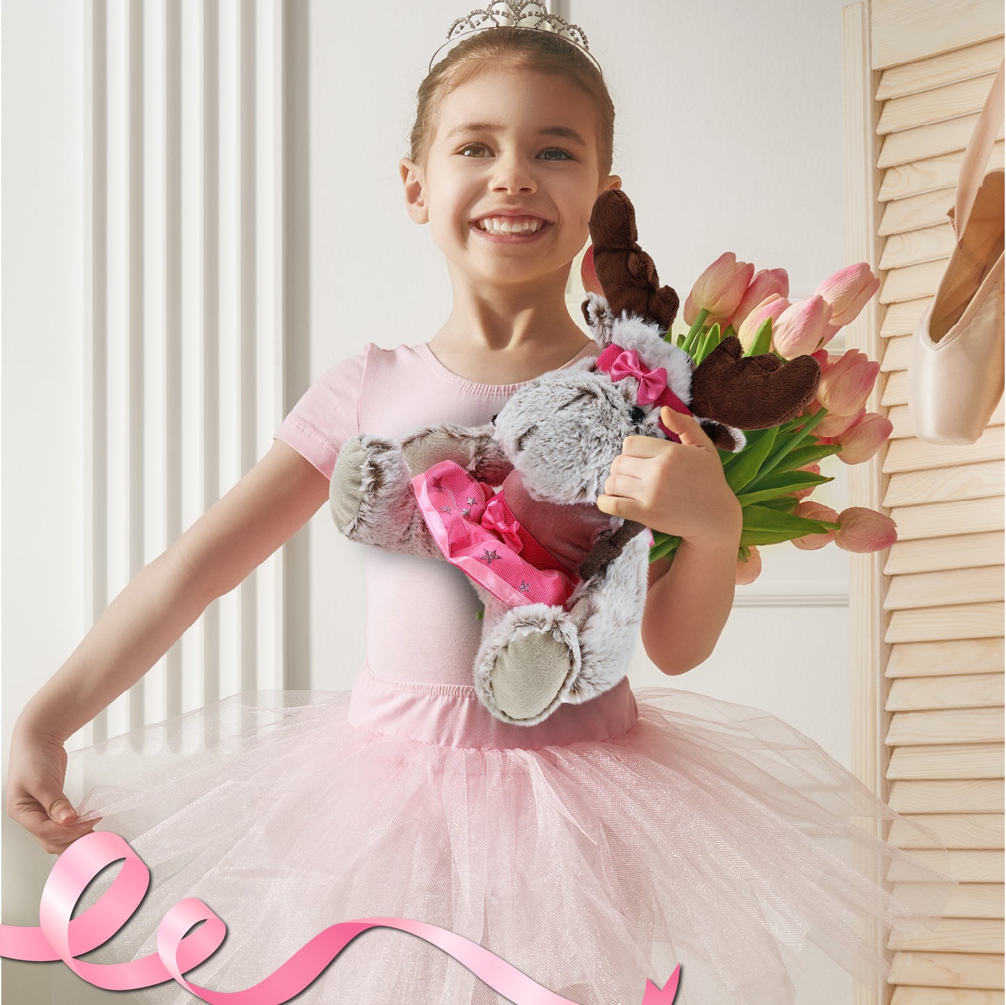 SUPER SOFT PLUSH WITH CLOTHES - MOOSE BALLERINA
