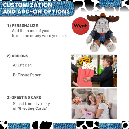 SUPER SOFT PLUSH WITH CLOTHES - MOOSE COWBOY DRESS UP