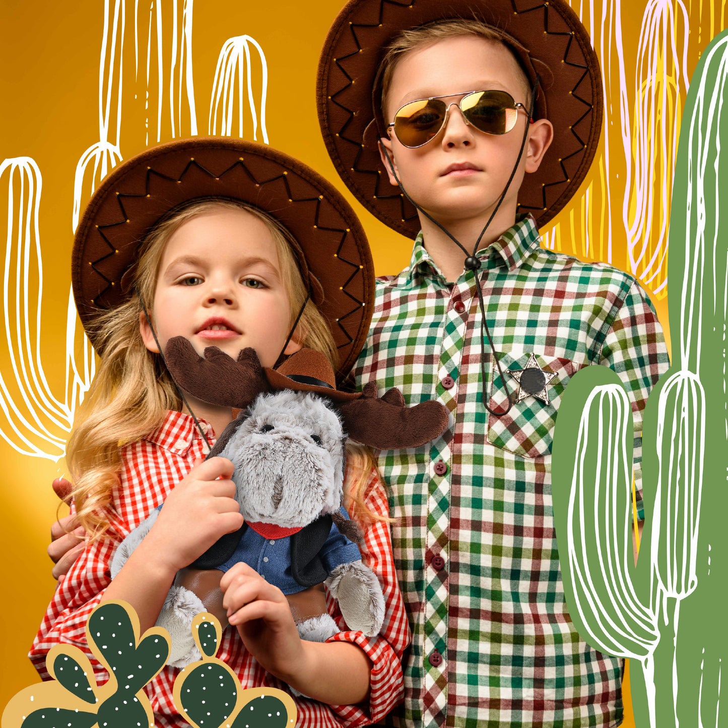 SUPER SOFT PLUSH WITH CLOTHES - MOOSE COWBOY DRESS UP