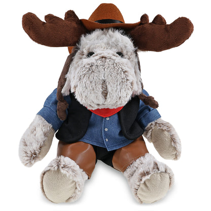 SUPER SOFT PLUSH WITH CLOTHES - MOOSE COWBOY DRESS UP