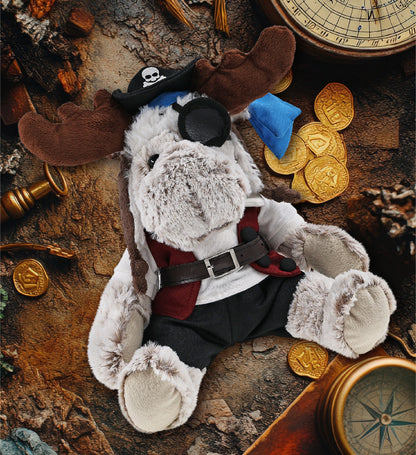 SUPER SOFT PLUSH WITH CLOTHES - MOOSE PIRATE DRESS UP