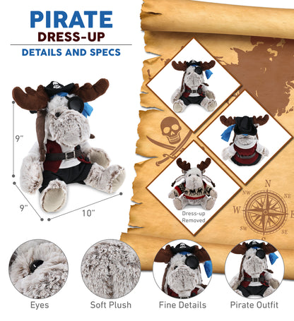 SUPER SOFT PLUSH WITH CLOTHES - MOOSE PIRATE DRESS UP