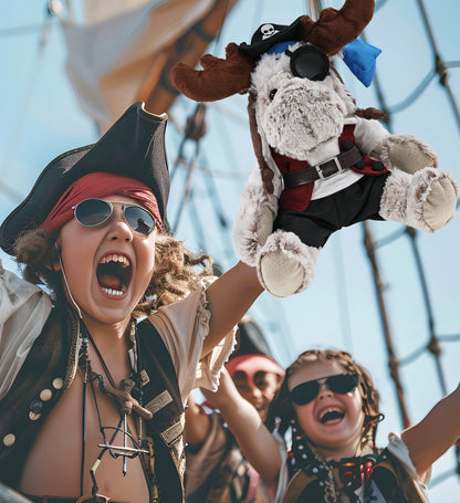 SUPER SOFT PLUSH WITH CLOTHES - MOOSE PIRATE DRESS UP
