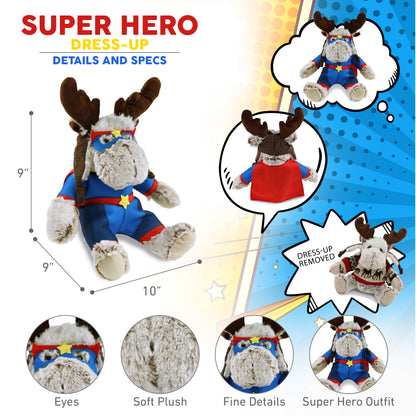 SUPER SOFT PLUSH WITH CLOTHES - MOOSE SUPER HERO