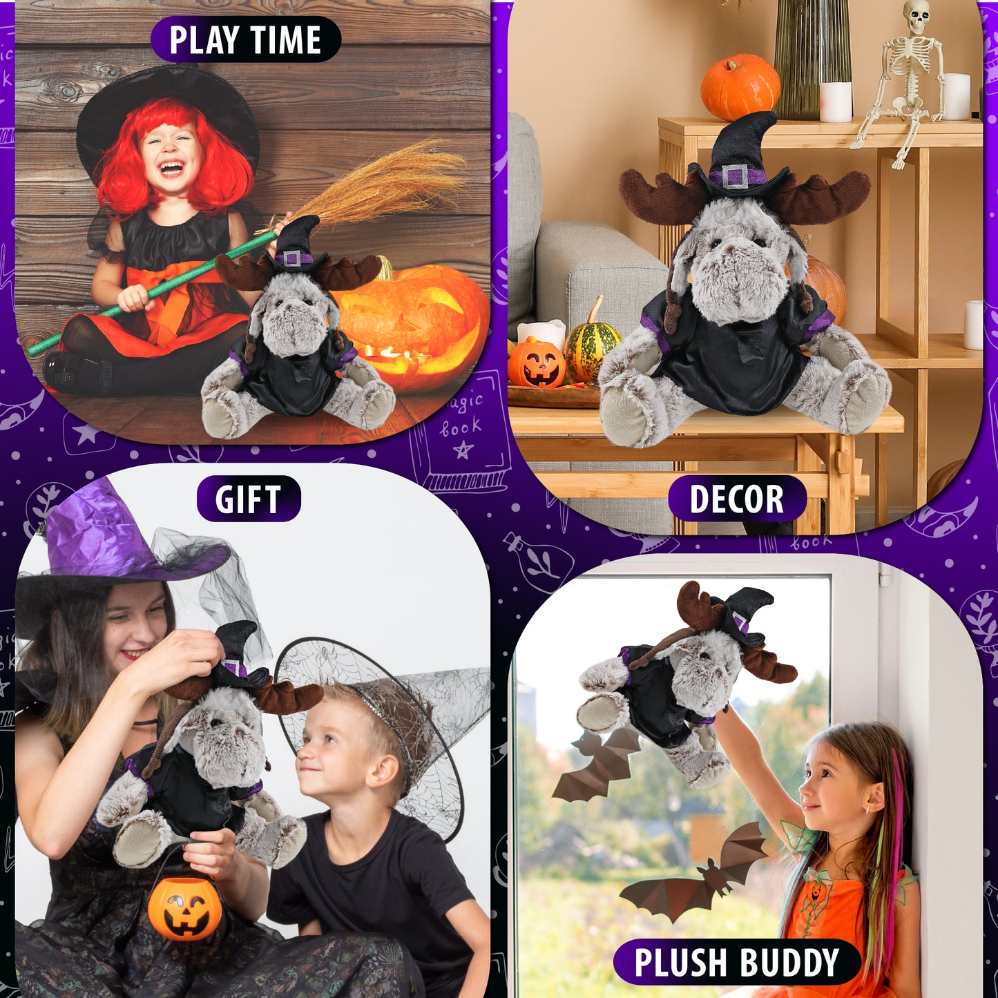 SUPER SOFT PLUSH WITH CLOTHES - MOOSE WITCH DRESS UP