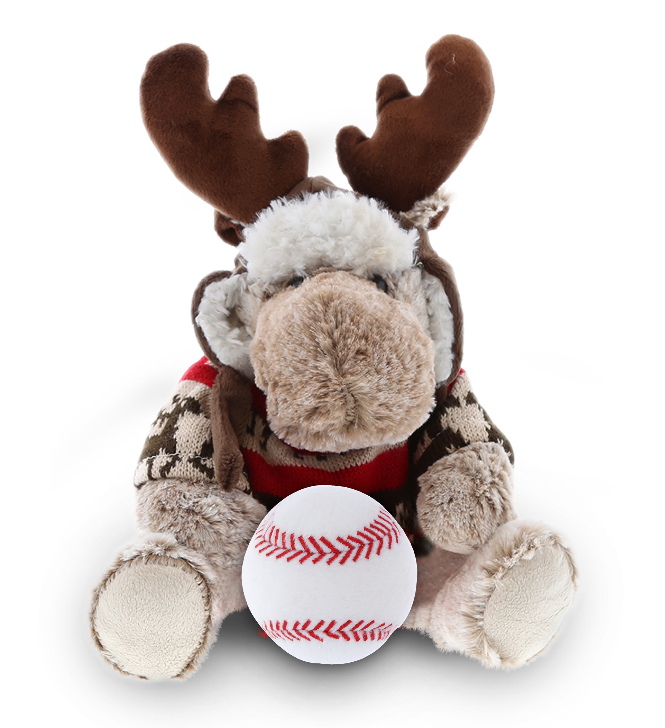 SUPER SOFT PLUSH WITH CLOTHES - MOOSE WITH BASEBALL PLUSH