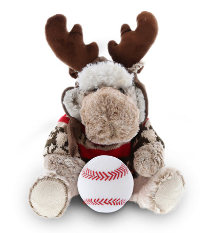 SUPER SOFT PLUSH WITH CLOTHES - MOOSE WITH BASEBALL PLUSH
