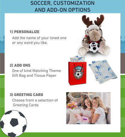 SUPER SOFT PLUSH WITH CLOTHES - MOOSE WITH SOCCER PLUSH