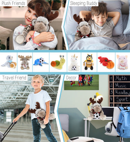 SUPER SOFT PLUSH WITH CLOTHES - MOOSE WITH SOCCER PLUSH