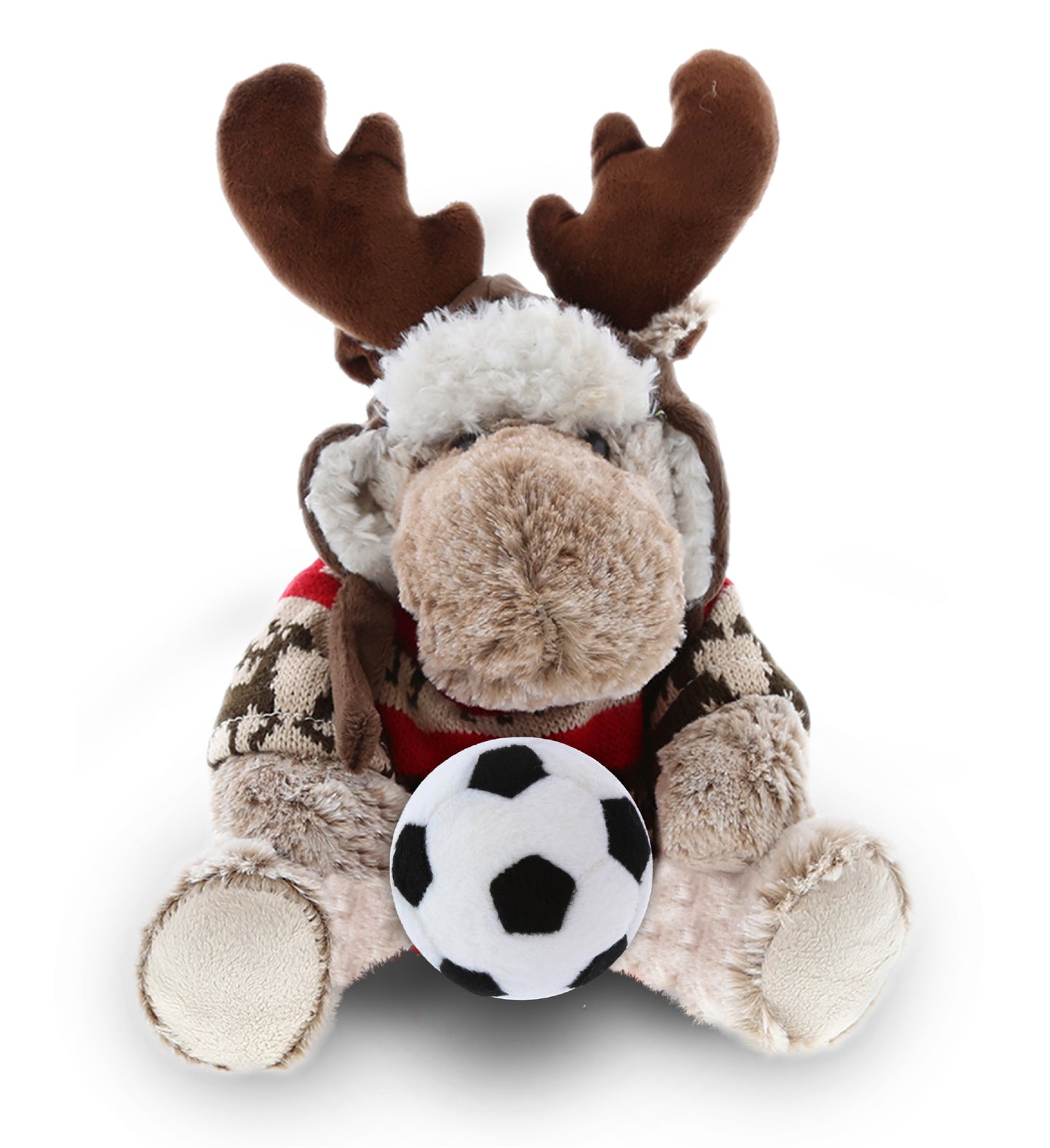 SUPER SOFT PLUSH WITH CLOTHES - MOOSE WITH SOCCER PLUSH