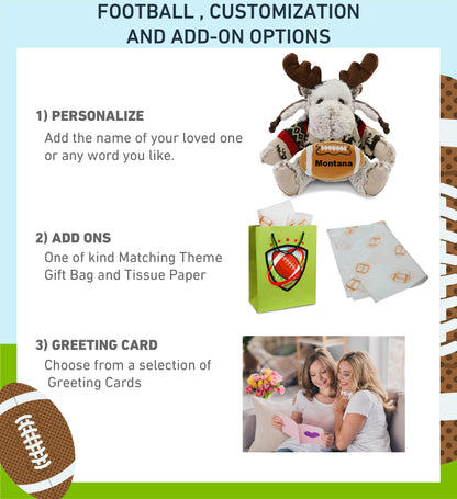 SUPER SOFT PLUSH WITH CLOTHES - MOOSE WITH FOOTBALL PLUSH