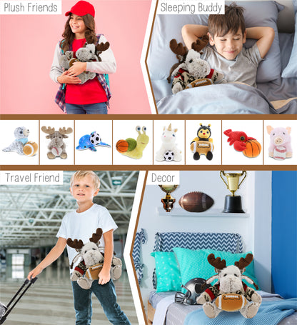 SUPER SOFT PLUSH WITH CLOTHES - MOOSE WITH FOOTBALL PLUSH