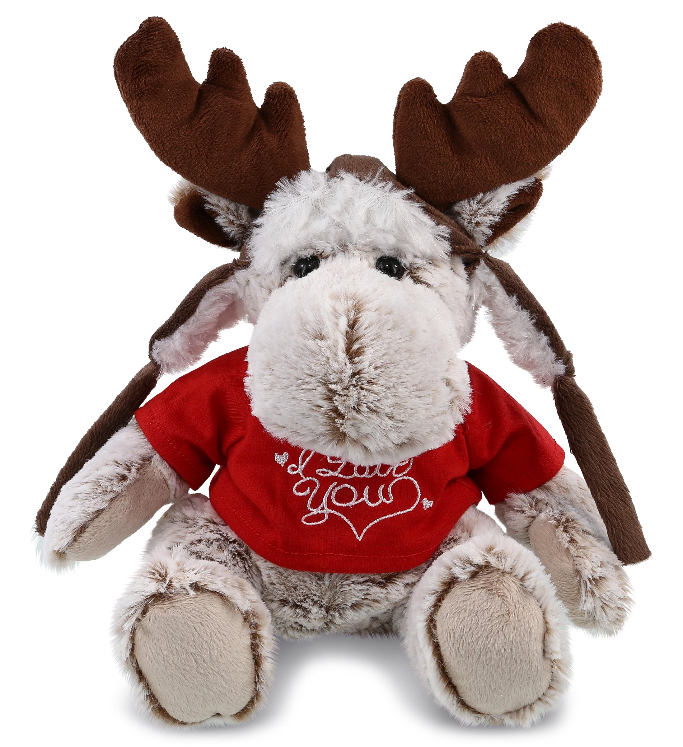PLUSH I LOVE YOU RED SHIRT- SUPER SOFT PLUSH WITH CLOTHES - MOOSE