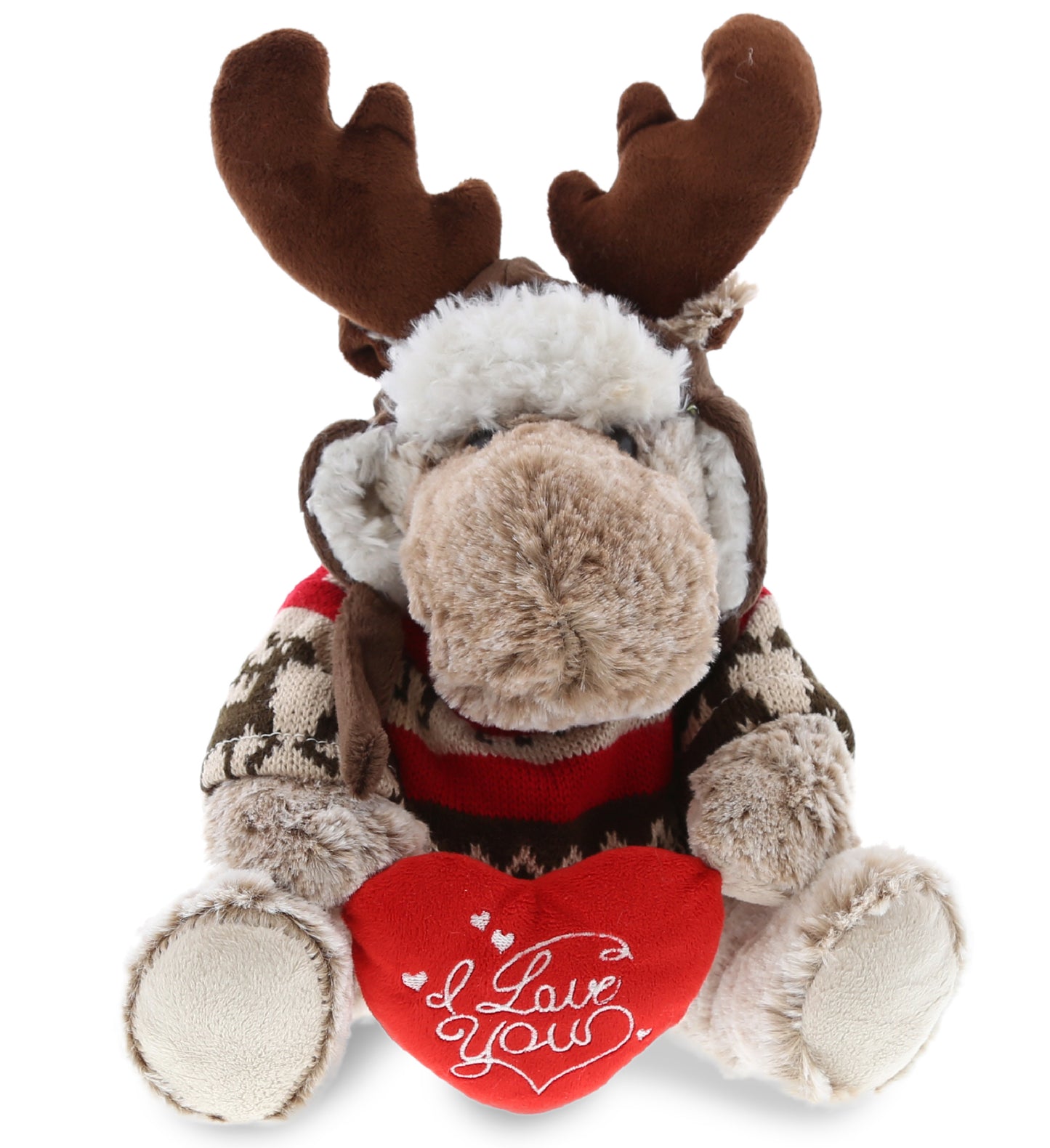 PLUSH I LOVE YOU RED HEART - SUPER SOFT PLUSH WITH CLOTHES - MOOSE