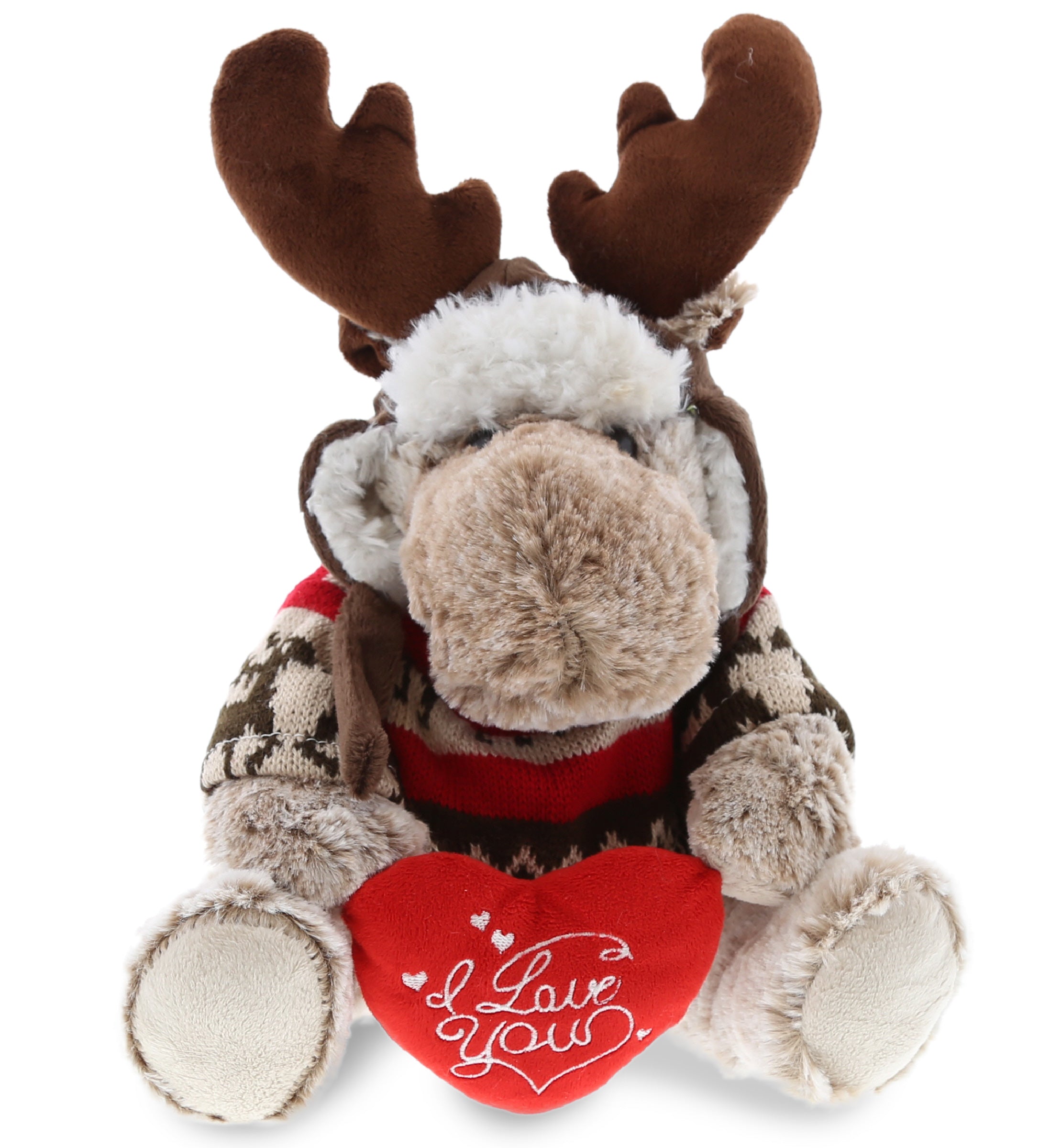 PLUSH I LOVE YOU RED HEART - SUPER SOFT PLUSH WITH CLOTHES - MOOSE