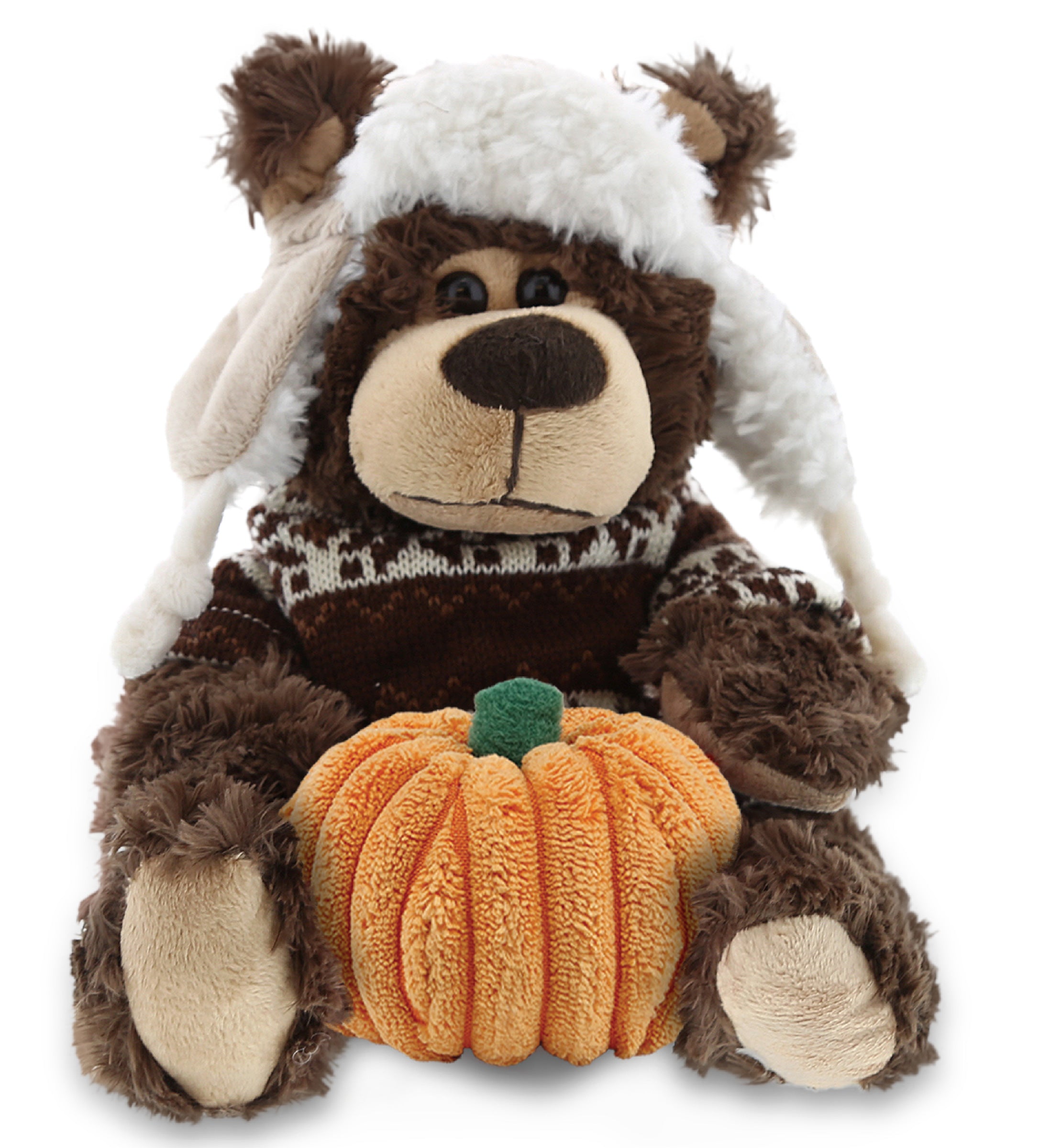 PLUSH PUMPKIN - SUPER SOFT PLUSH WITH CLOTHES - GRIZZLY BEAR
