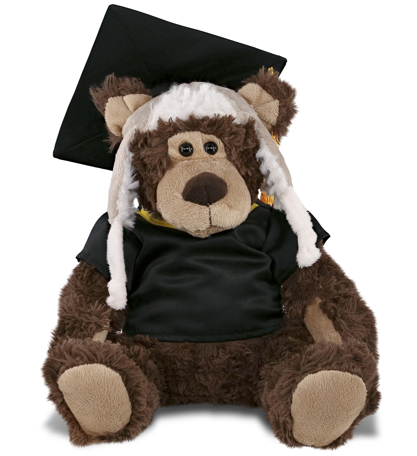 DolliBu Grizzly Bear Graduation Plush with Gown and Cap with Tassel - 10 Inches