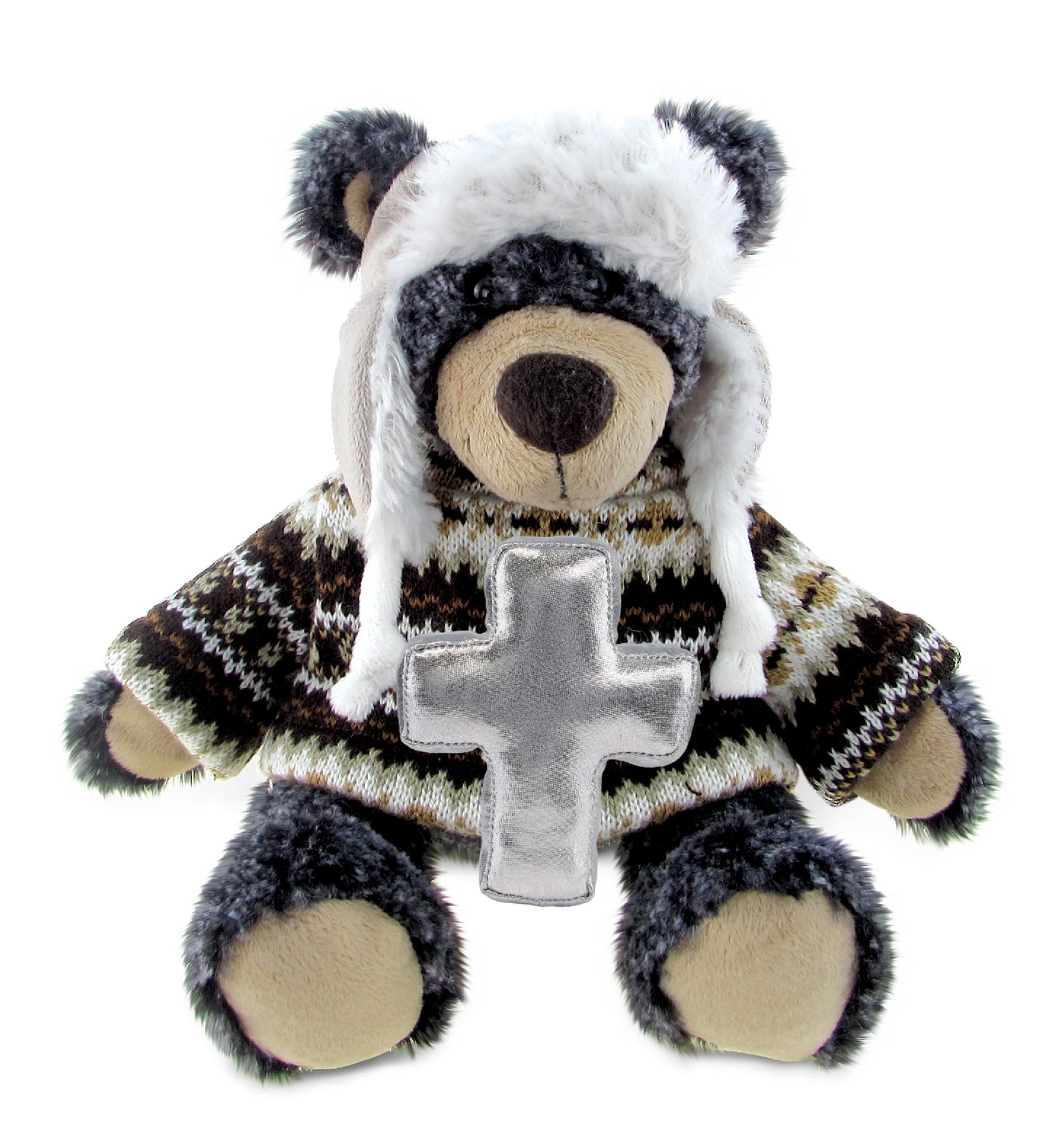 PLUSH CROSS - SUPER SOFT PLUSH WITH CLOTHES - BLACK BEAR