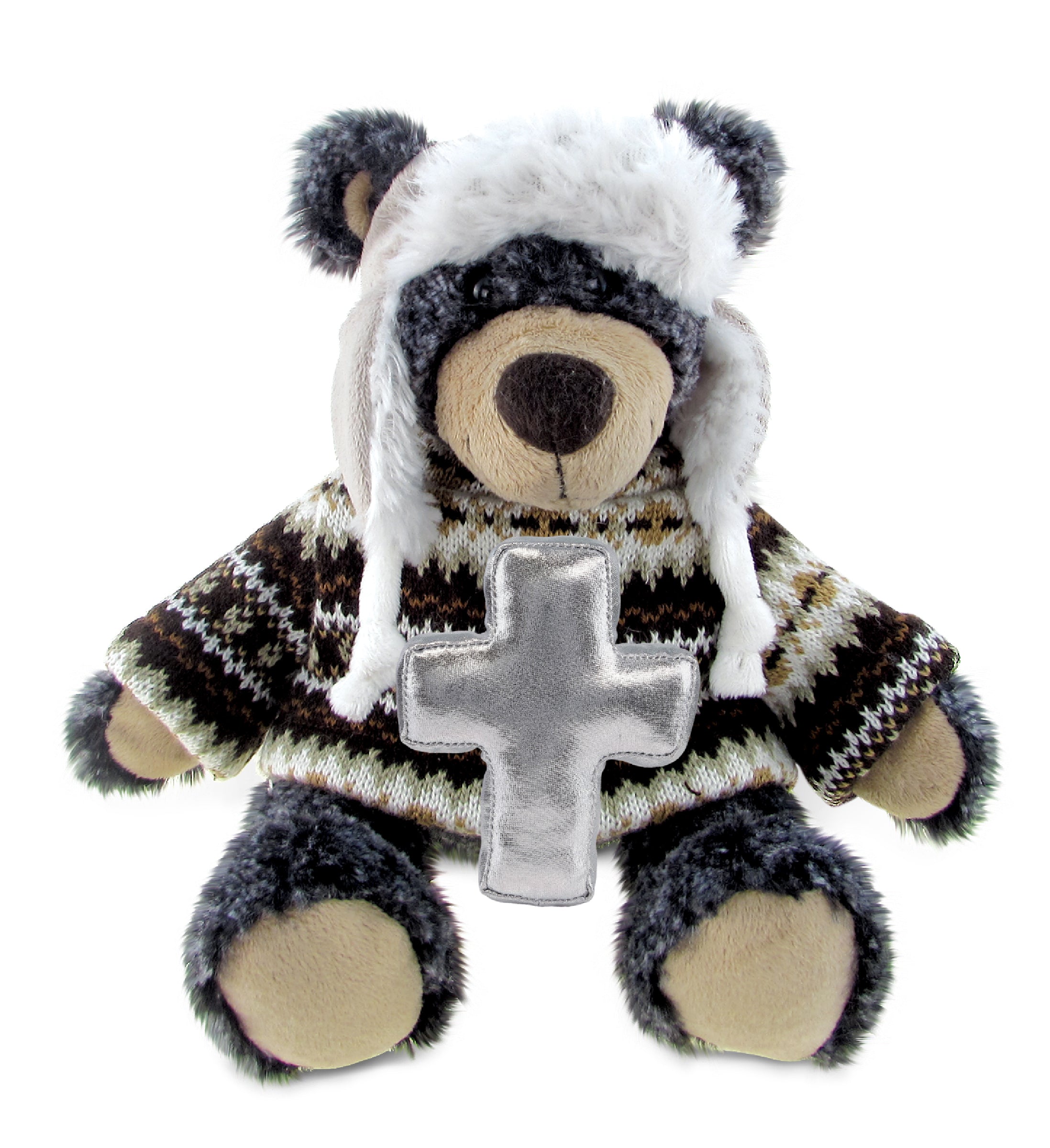 PLUSH CROSS - SUPER SOFT PLUSH WITH CLOTHES - BLACK BEAR