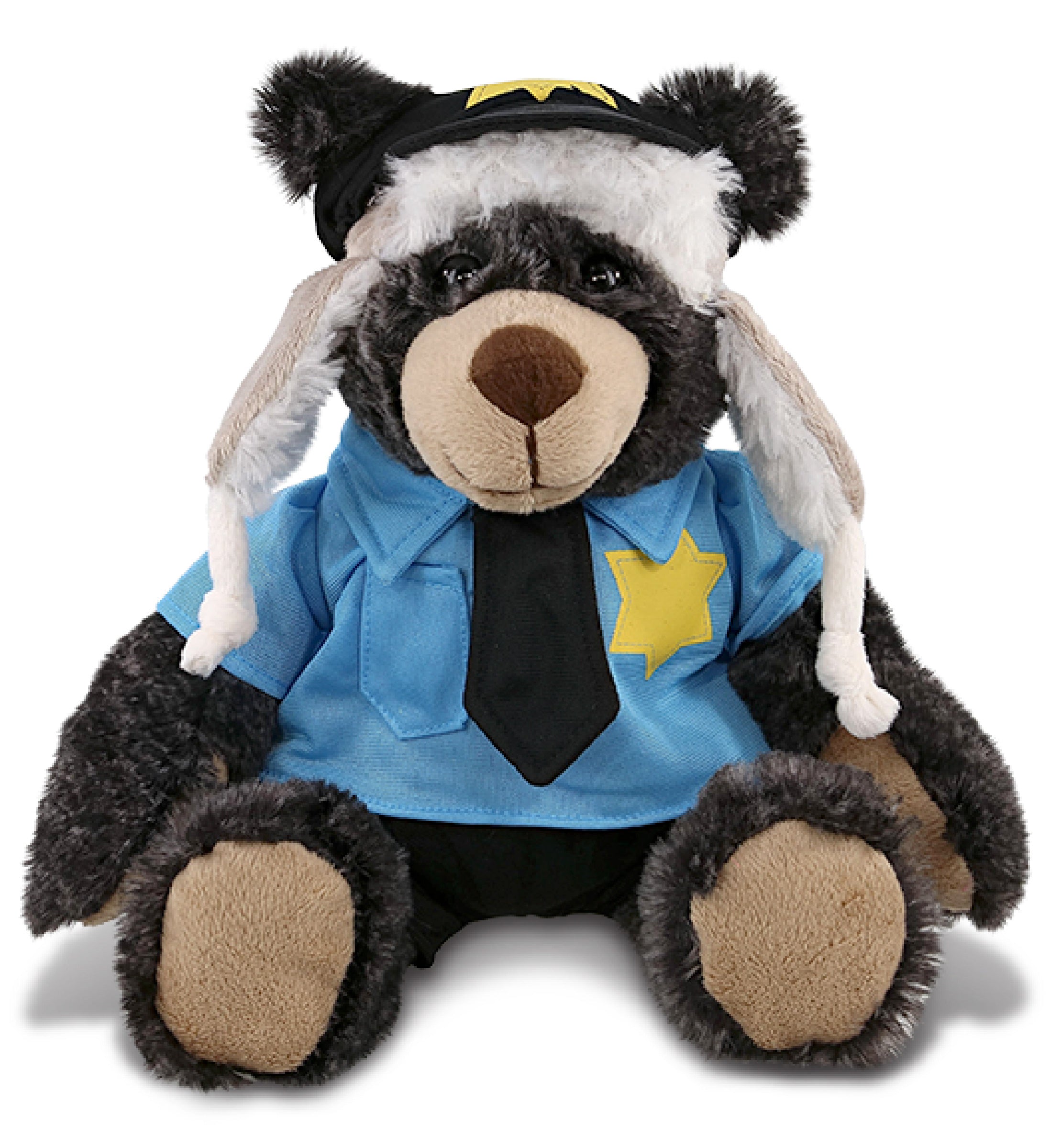 PLUSH POLICE - SUPER SOFT PLUSH WITH CLOTHES - BLACK BEAR