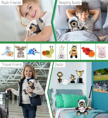 SUPER SOFT PLUSH WITH CLOTHES - BLACK BEAR WITH BASEBALL PLUSH