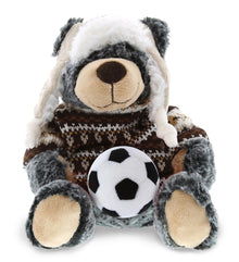 SUPER SOFT PLUSH WITH CLOTHES - BLACK BEAR WITH SOCCER PLUSH