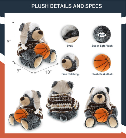 SUPER SOFT PLUSH WITH CLOTHES - BLACK BEAR WITH BASKETBALL PLUSH