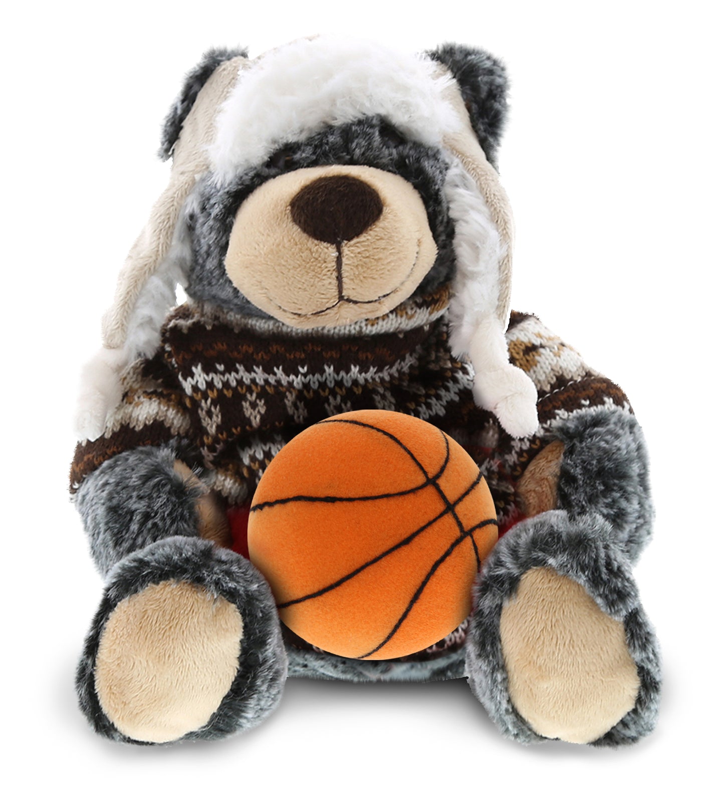 SUPER SOFT PLUSH WITH CLOTHES - BLACK BEAR WITH BASKETBALL PLUSH