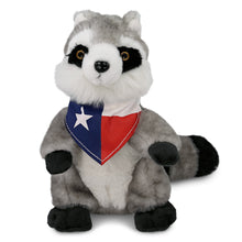 SUPER SOFT PLUSH - RACCOON WITH TEXAS FLAG BANDANA