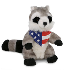 SUPER SOFT PLUSH - RACCOON WITH USA FLAG BANDANA
